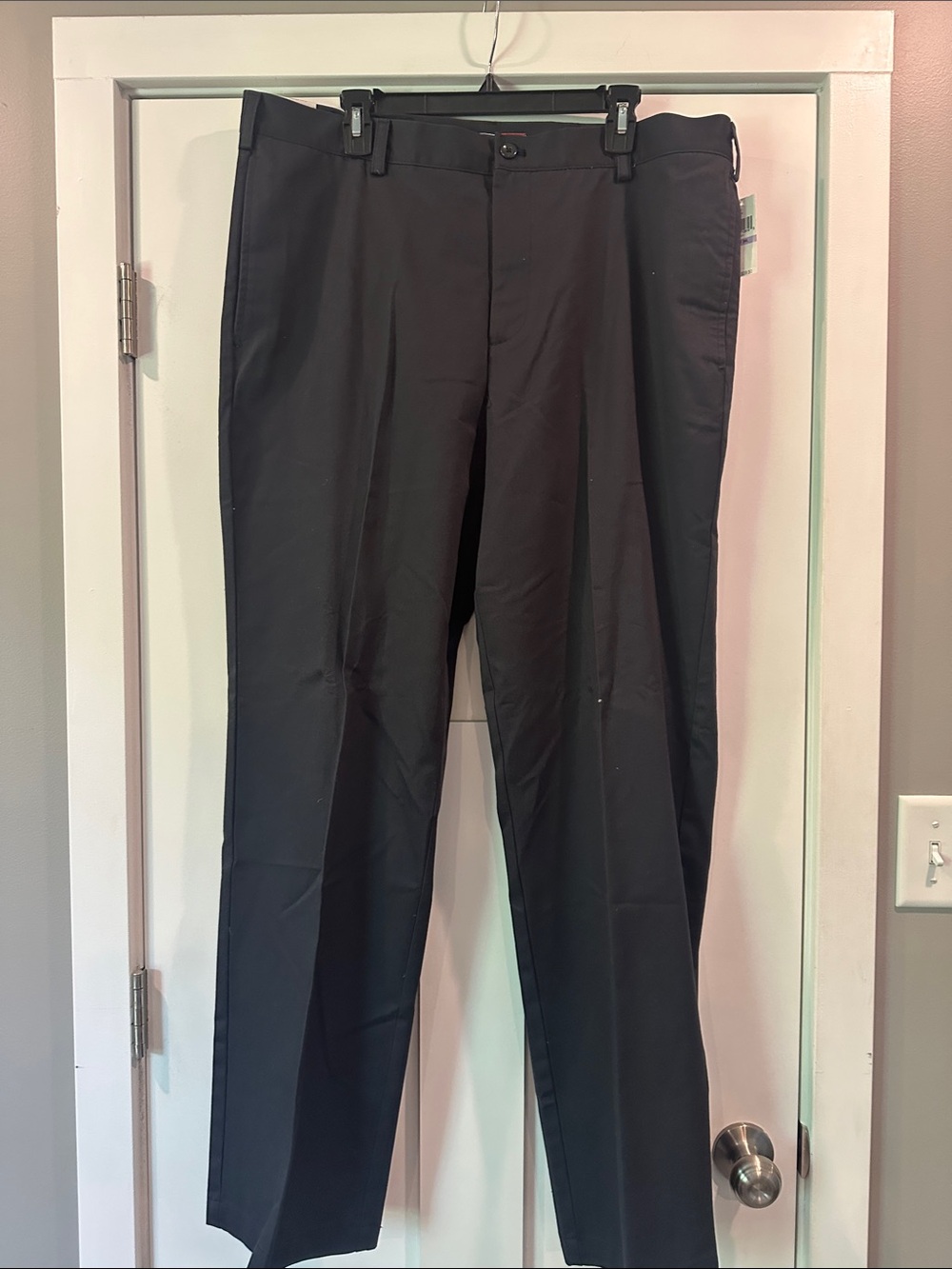 Izod Men's Black Dress Pants - Classic Straight Leg